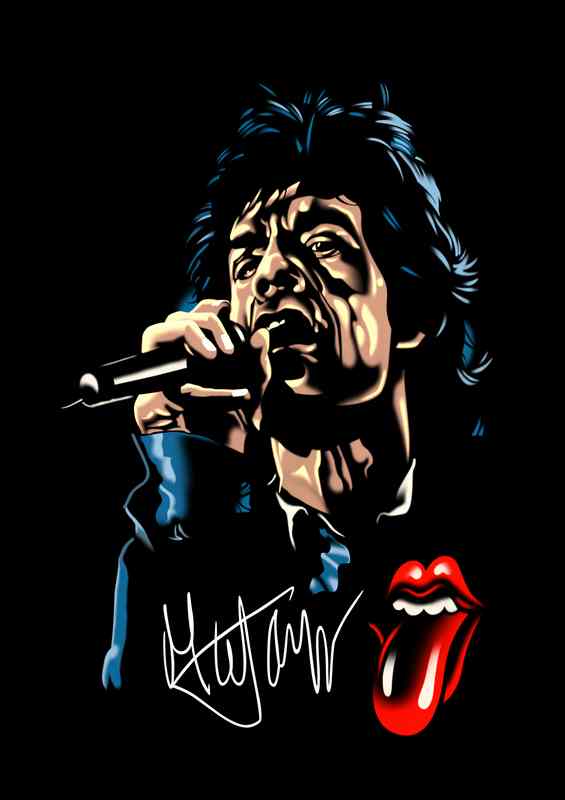 mick jagger lips | Metal Poster