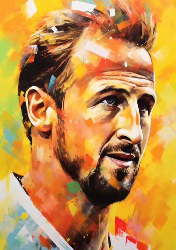 Harry Kane Footballer in the style of painted art | Canvas