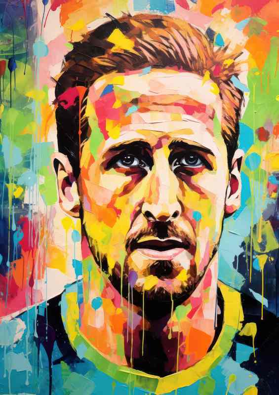 Harry Kane Footballer spalsh art style | Metal Poster