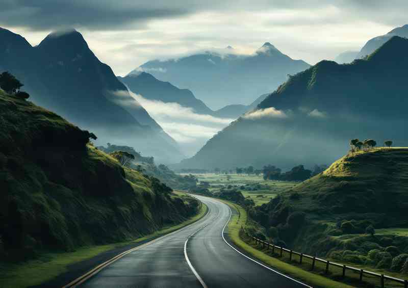 A Beautifil Open Road Driving Into The Mountains | Di-Bond