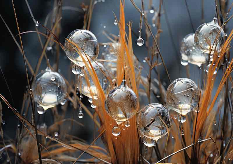 Beautiful Drops Of Rain Settled On The Grass | Di-Bond