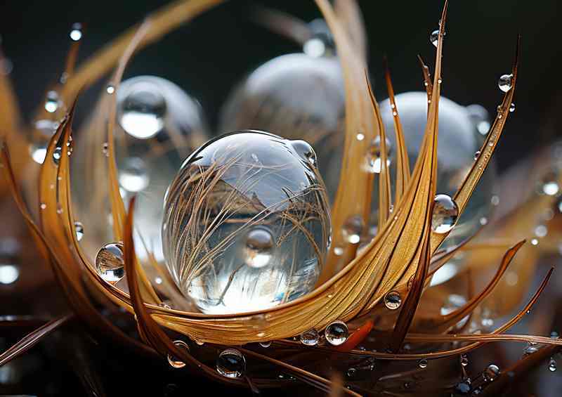 Beautiful Raindrops That Have Settled On The Feathers | Poster