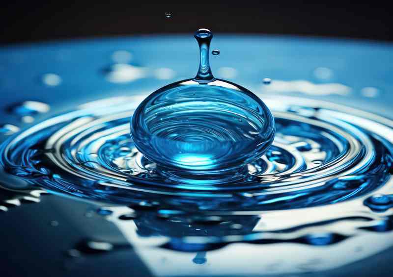 Droplet Hitting The Water | Metal Poster