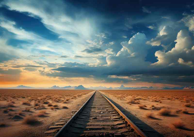 Empty train Tracks With Amazing Clouds | Di-Bond