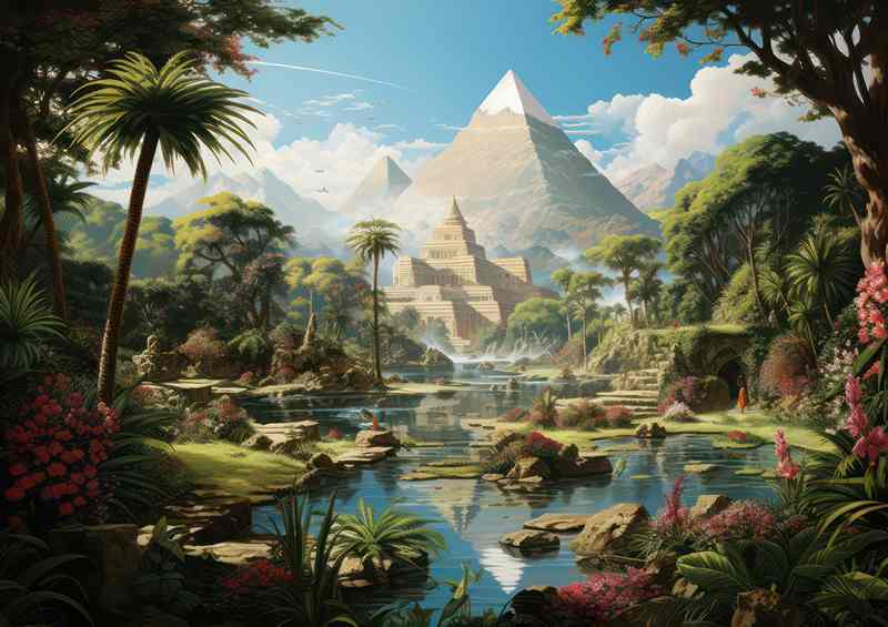 Illustration of a ancient greece and a pyramid | Di-Bond