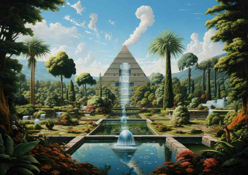 Greco-Pyramid Garden Poster
