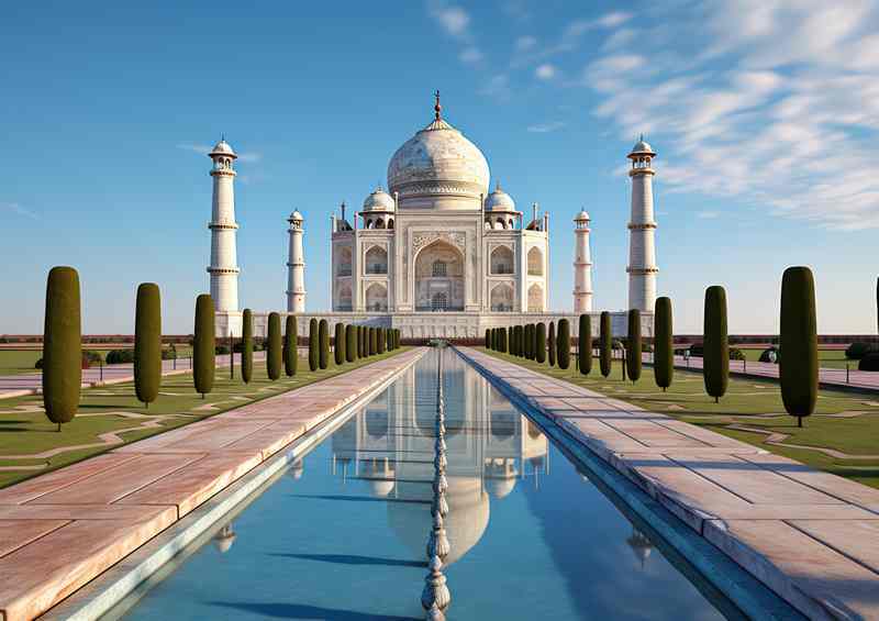 India the taj mahal is beautiful reflection in the water | Poster