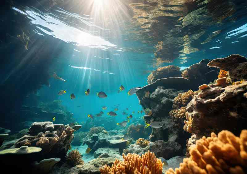 The Great Coral reefs surrounded by fish | Metal Poster