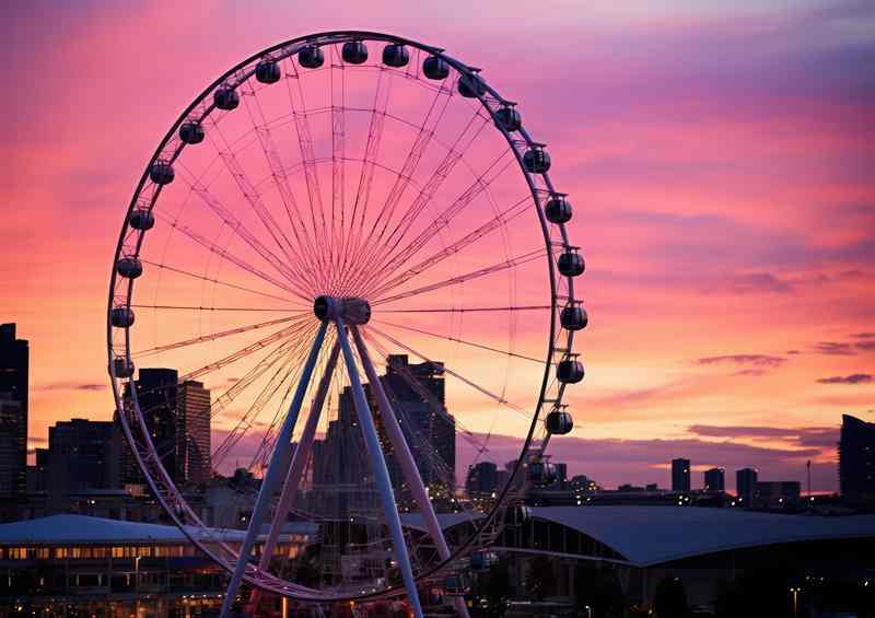 The blissdom has a ferris wheel With the evening skys | Canvas