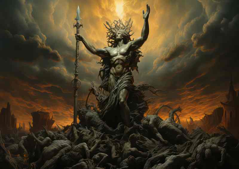 The statue of liberty in neptune | Metal Poster
