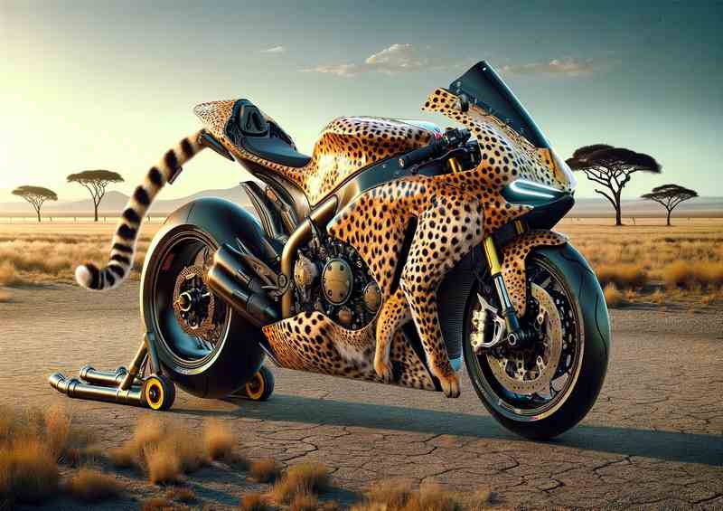 Cheetah Themed Superbike On The Road | Poster