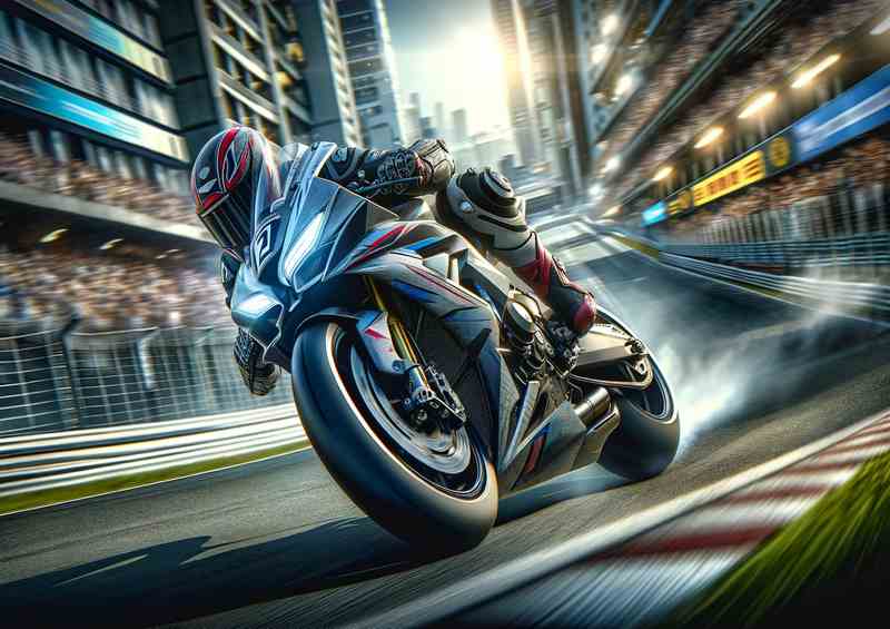 Close Up of Superbike Racing on Urban Circuit | Poster