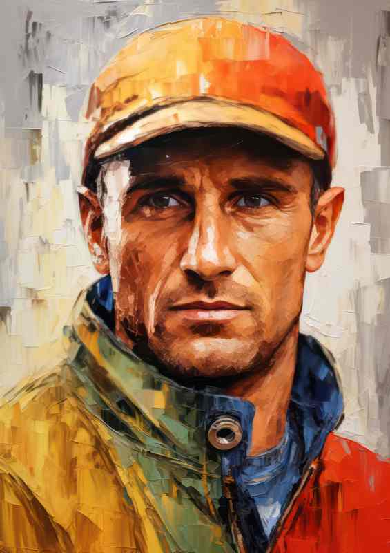Juan Manuel Fangio Formula one racing driver portrait | Poster