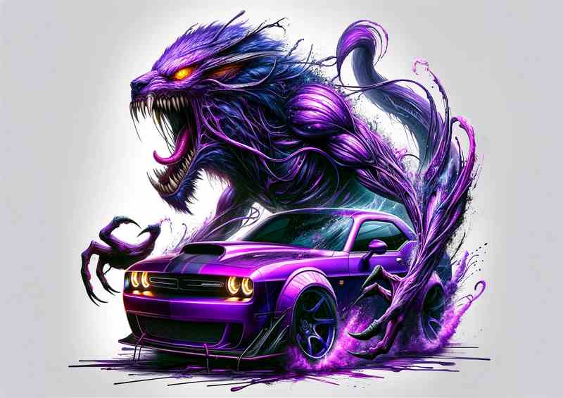 Beast Fusion Purple Muscle Car | Di-Bond