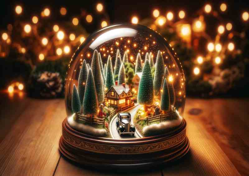 Enchanted Miniature Car World in Glass Globe | Di-Bond