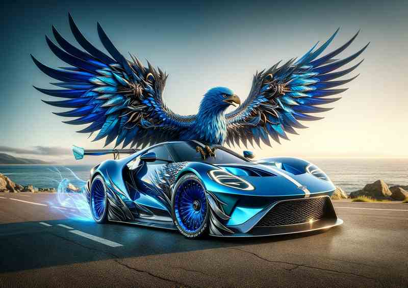 Majestic Eagle Fusion Blue Sports Car | Di-Bond
