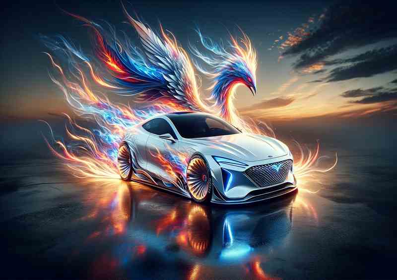 Mystic Phoenix Flare White Performance Car | Poster
