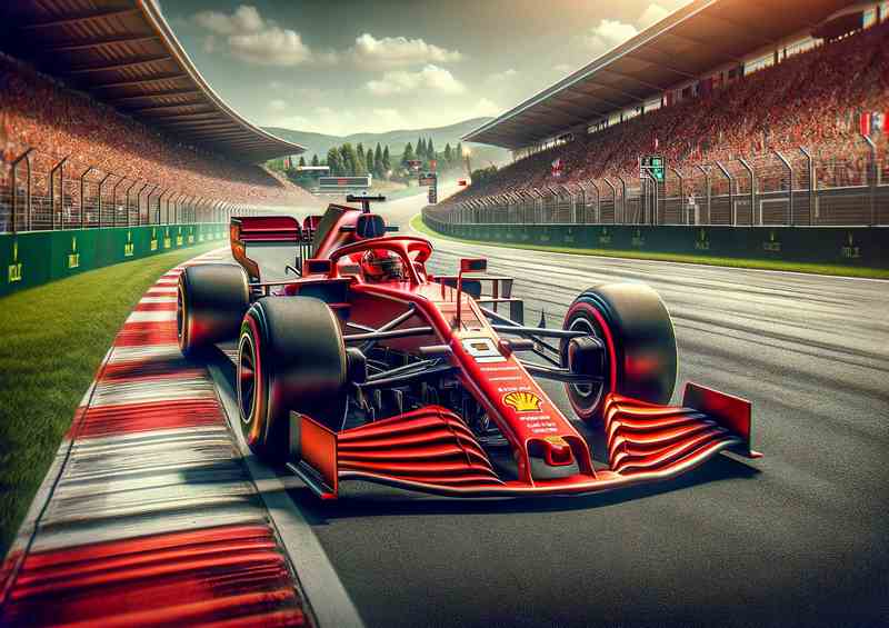 Racing Car on Grand Prix Circuit | Canvas
