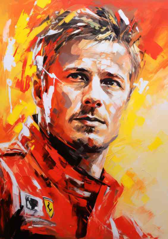 Kimi Rikknen Formula one racing driver portrait | Di-Bond