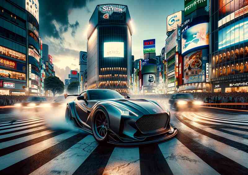 Spt Car Drift in Shibuya Crossing Poster - Ltd Ed
