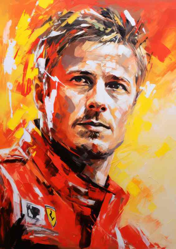 Kimi Rikknen Formula one racing driver portrait | Poster