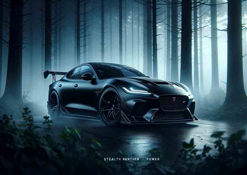 Stealth Panther Black Car Poster