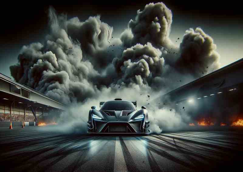 Supercar Showdown Dramatic Smoke Background | Poster