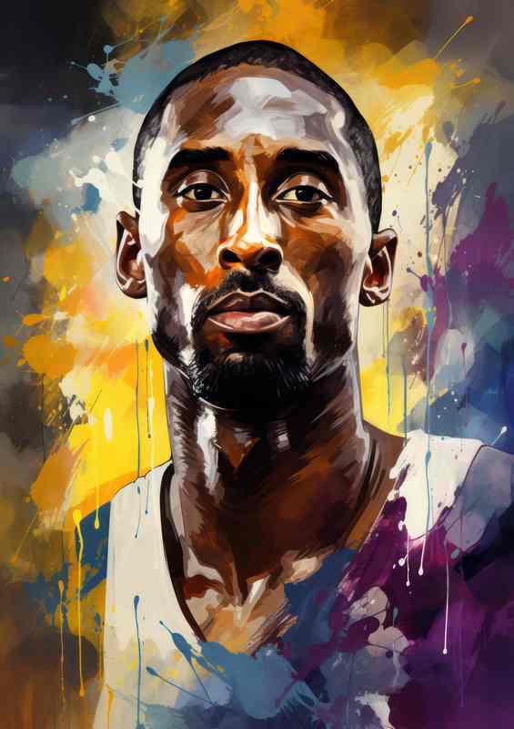 Kobe bryant the lakers basketball player splash art style | Poster