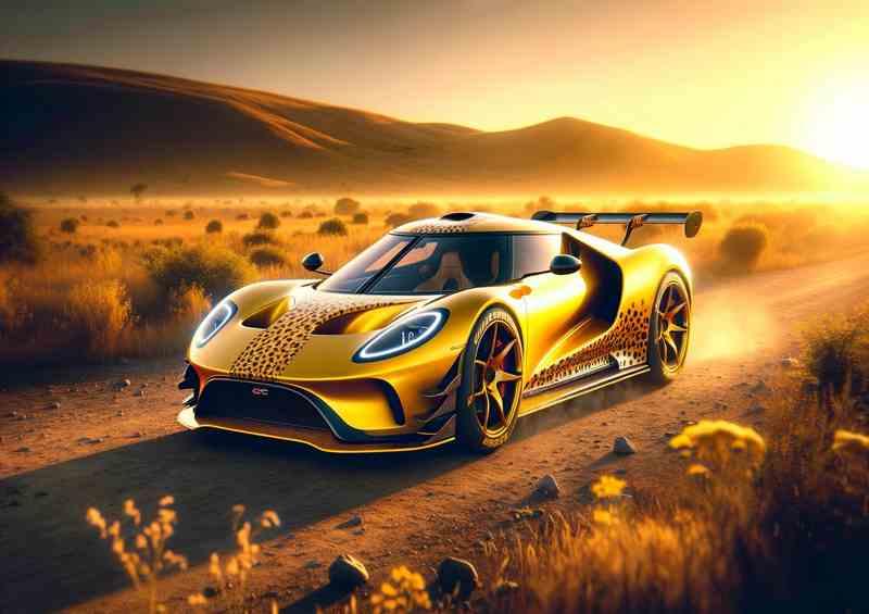 Swift Cheetah Yellow Sports Car Metal Poster