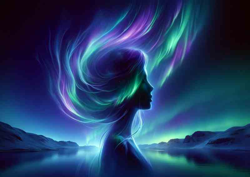 Aurora Soul Woman Profile Northern Lights | Di-Bond