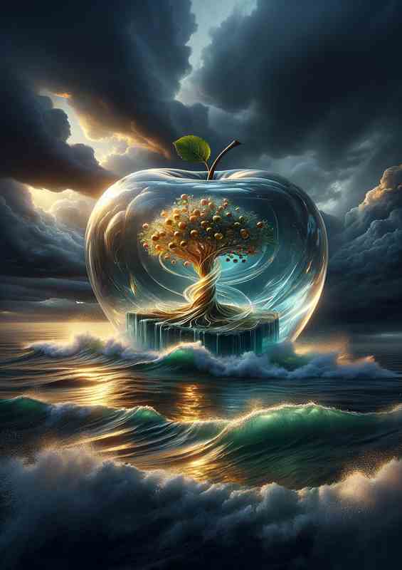 Fantasy Glass Apple Oceanic Tree Design | Di-Bond