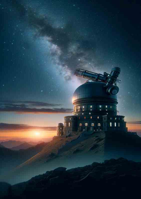 Celestial Observatory in Twilight | Metal Poster