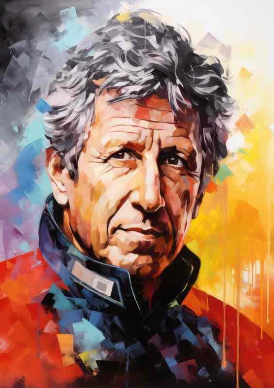 Mario Andretti Formula one racing driver portrait | Di-Bond