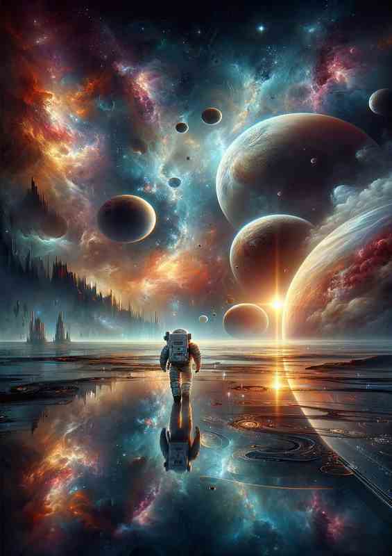 Interstellar Odyssey Astronaut Cosmic Voyage | Poster