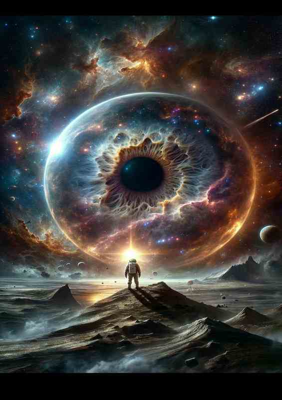 Visionary Cosmic Observer Gazing into Space | Di-Bond