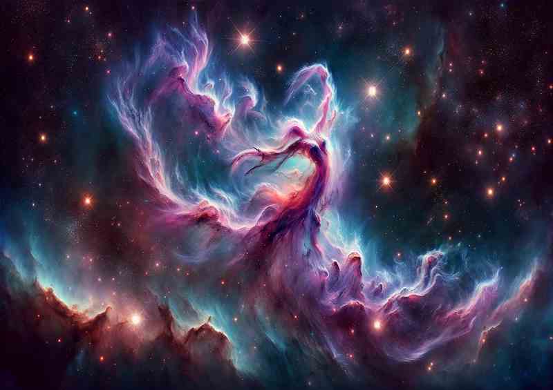 Cosmic Ballet Dance movement of a nebula in space | Metal Poster