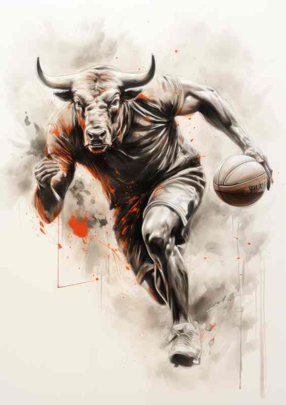 Michigan bulls shooting player basketball | Poster