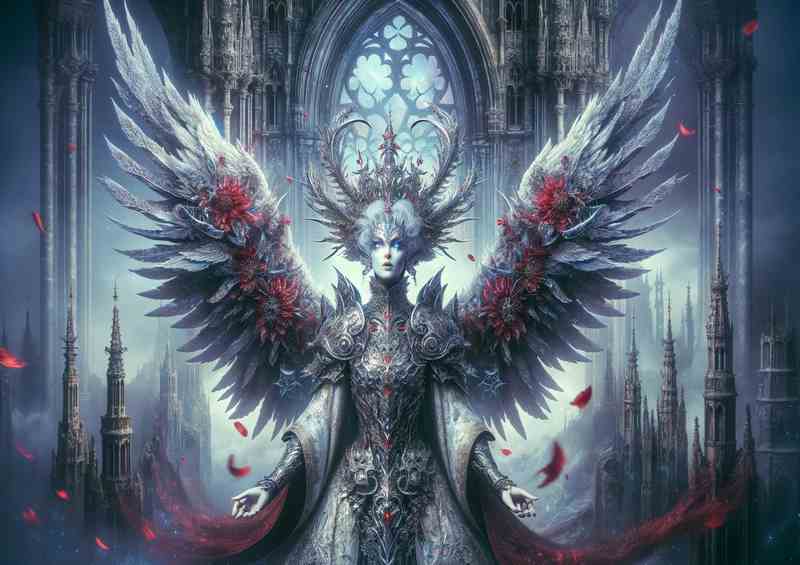 Enigmatic Empress with Celestial Wings | Canvas