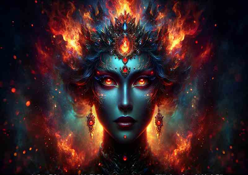 Fire Goddess with Intense Gaze | Poster