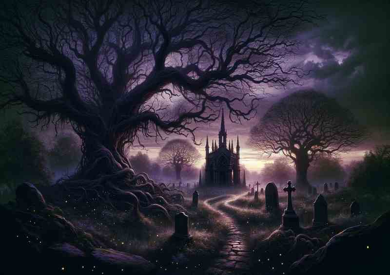 Gothic Whispering Meadows The sky palette of purples | Poster