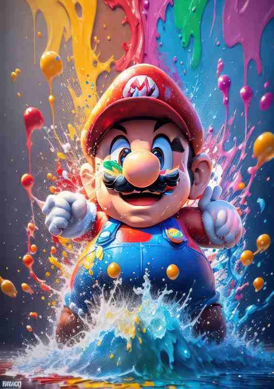 Mario style splate art | Poster