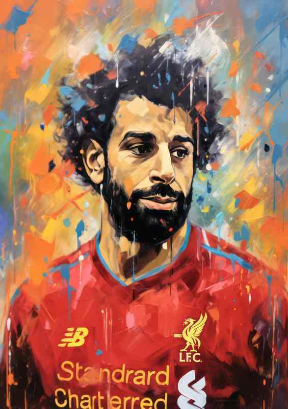 Mo Salah Footballer splash art style | Canvas