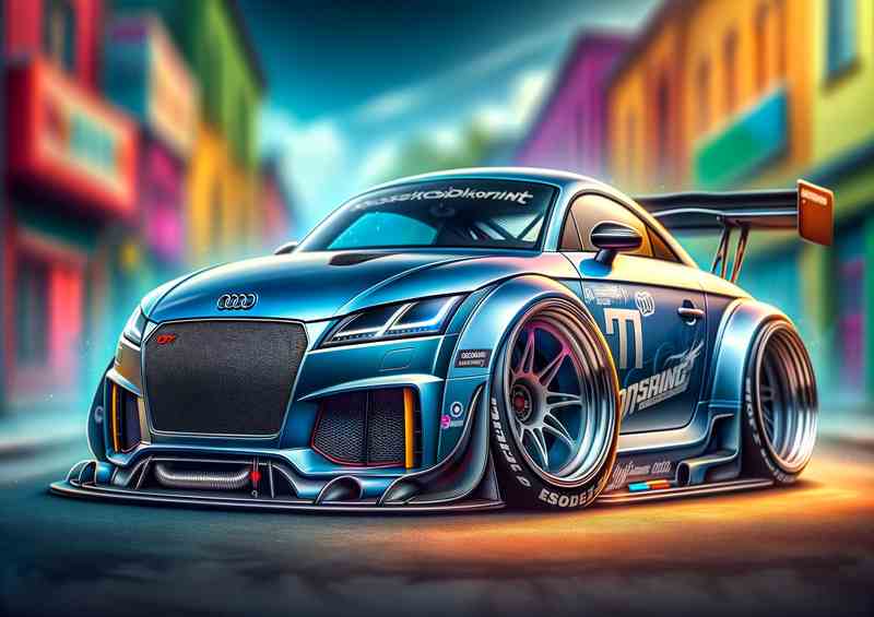 Audi TT street racing car with extremely exaggerated features | Poster