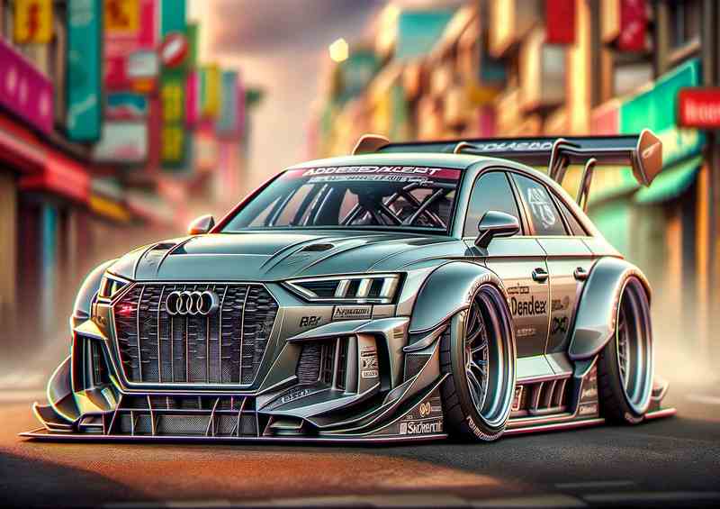 Audi street racing car with extremely exaggerated features | Poster