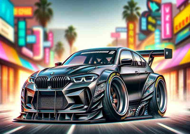 BMW street racing car with extremely exaggerated features | Poster