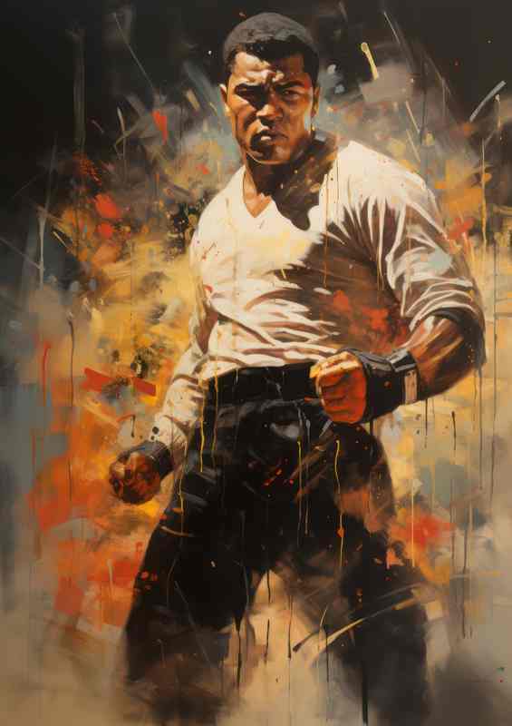 Muhammad ali painting the legendary boxer | Metal Poster