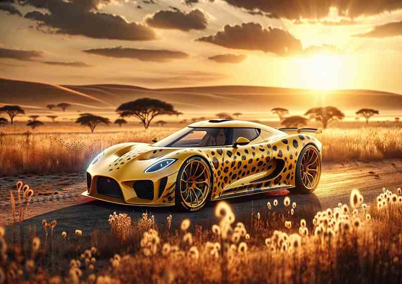 Cheetah Spirit Yellow Sports Car | Canvas