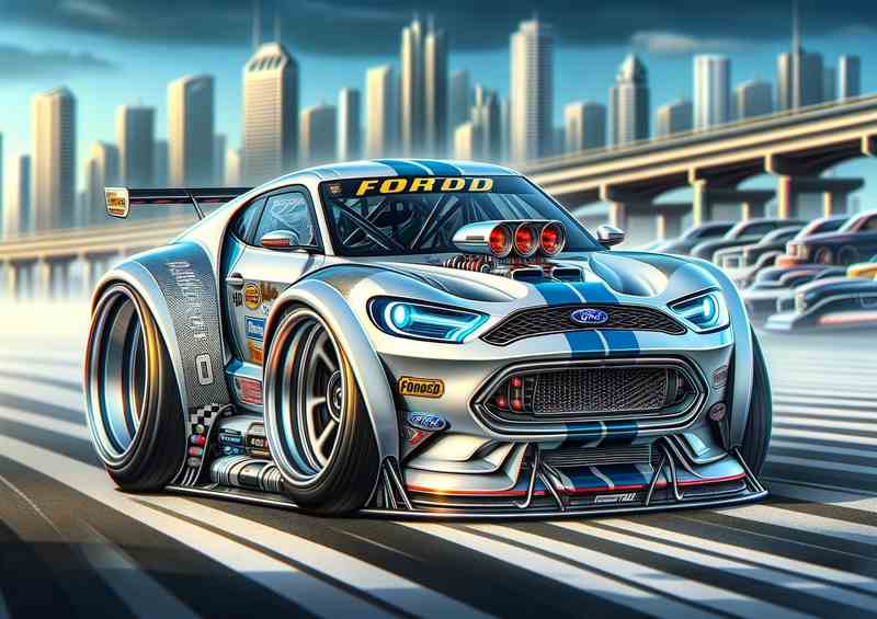 Ford street racing car with oversized features | Canvas