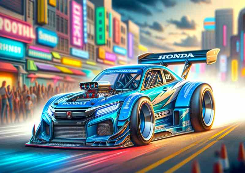 Honda ExagRace Street Racer | Metal Poster