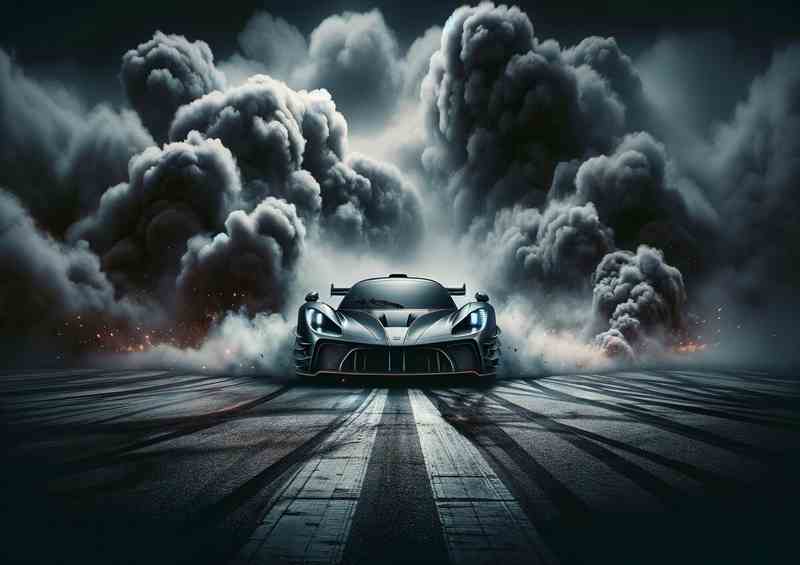 Intense Supercar Showdown Dramatic Smoke | Poster